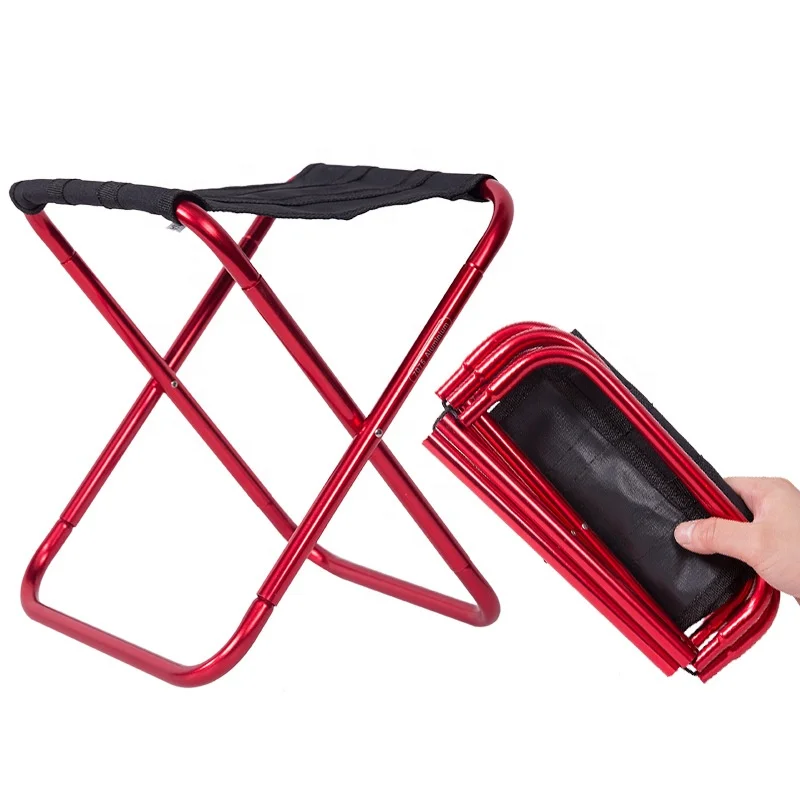 Outdoor camp traveling folding camping chair portable stainless aluminum folding fishing stool for adults