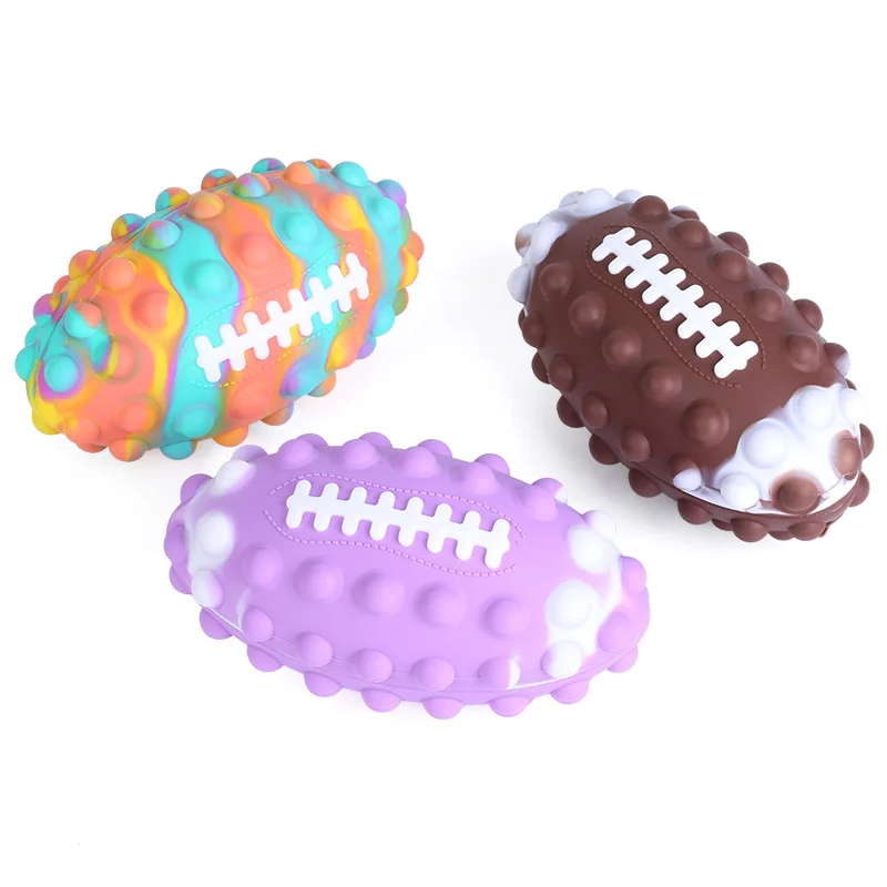 Football Stress Reliever Push Bubble Sensory Fidget Toys New Design Popping Silicone Ball Customize Unisex Toy Ball