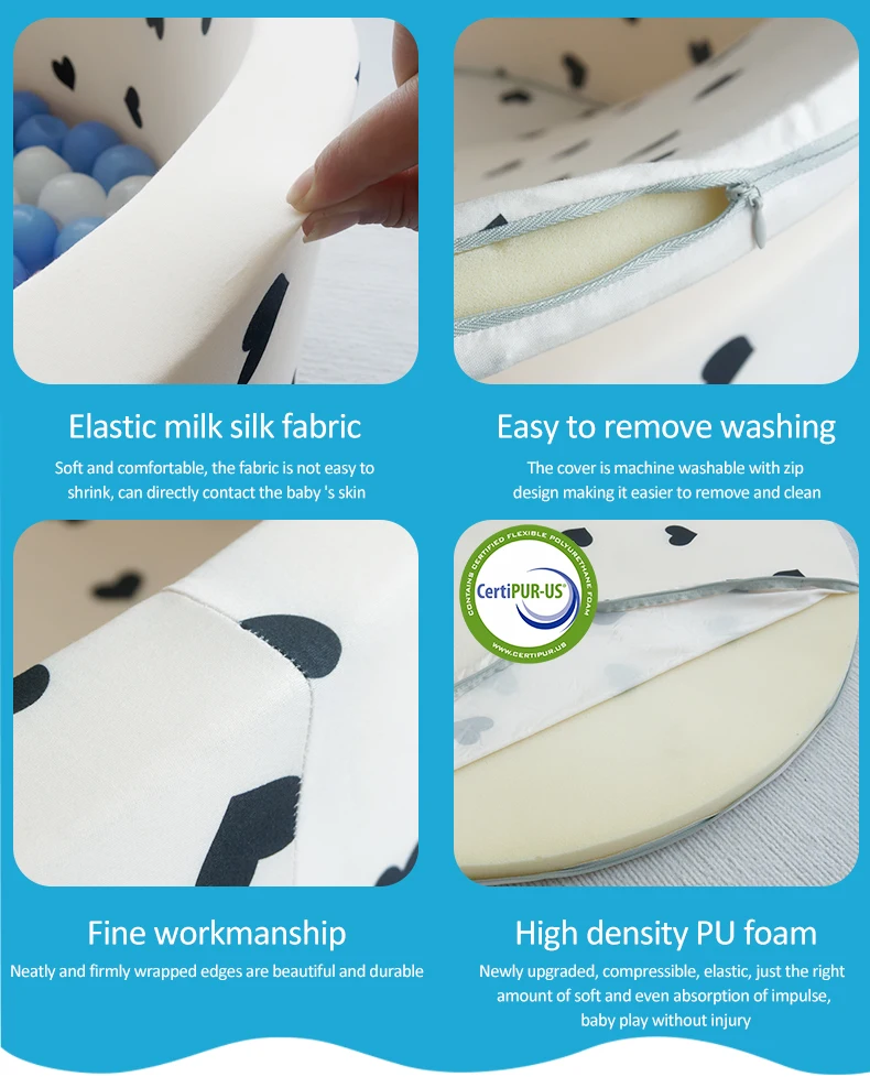 New Design Foldable Kids Ball Pit Soft Foam Play Equipment Playhouse for Birthday Home Parties