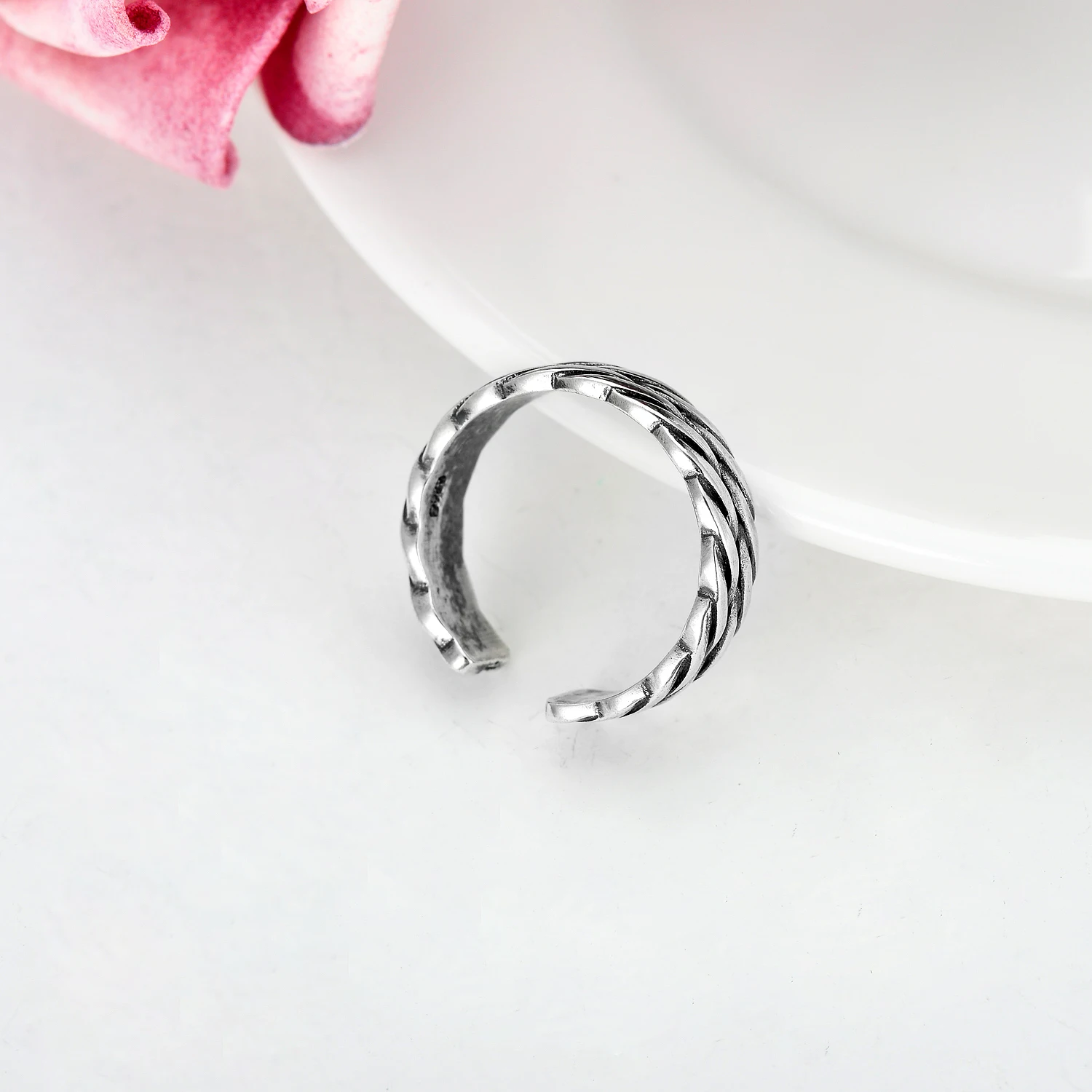 YFN Jewelry Wholesale 925 Sterling Silver Adjustable 5.3 mm 7# Open Ring for Women