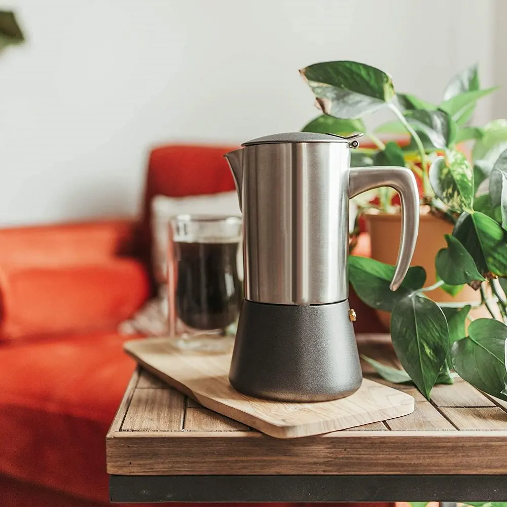 FREE SAMPLE Stainless Steel Stove top Espresso Maker Mocha pot Cuban Italian Coffee maker for Induction gas or electric stoves