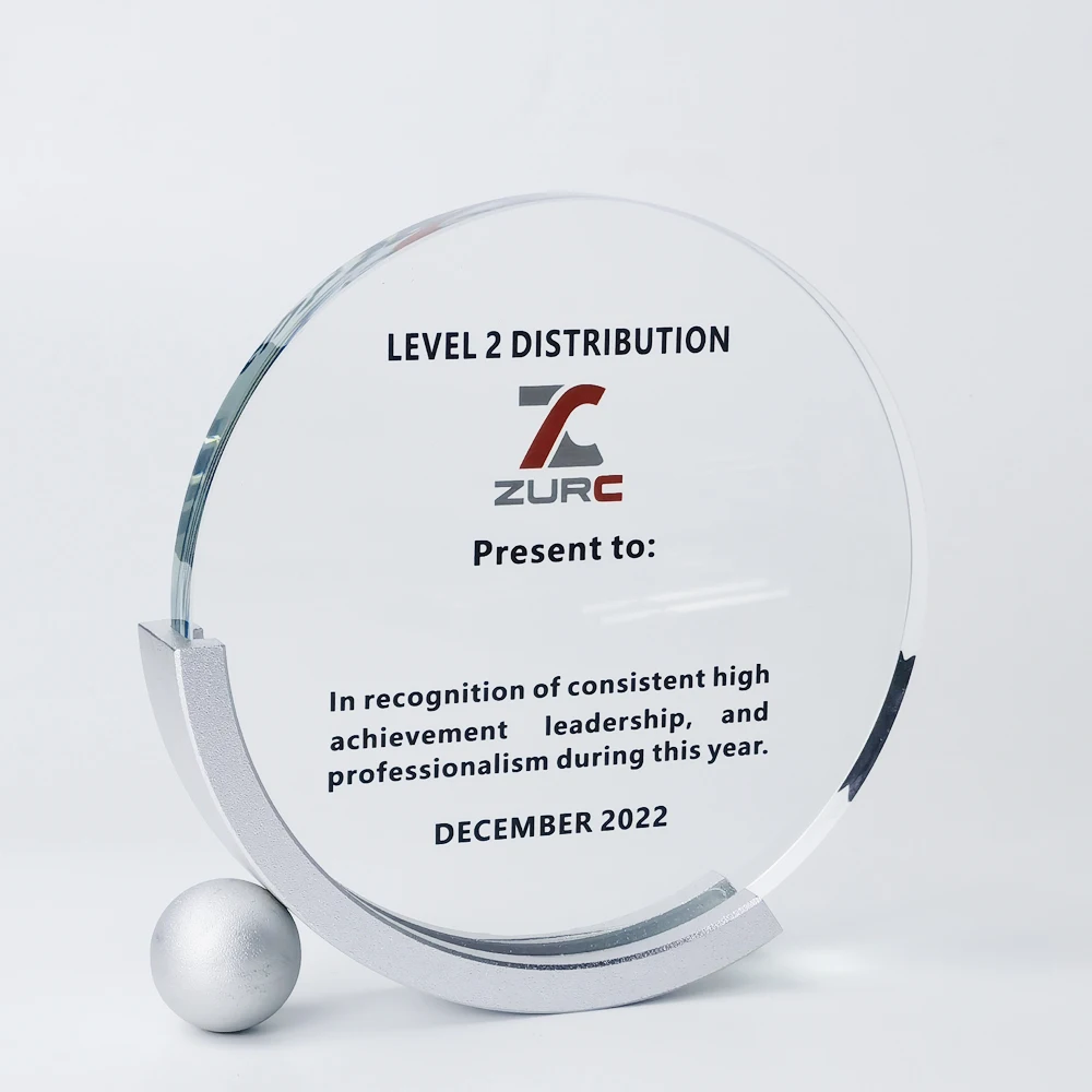 Customized creative crystal trophy medal Customized excellent employee metal trophy authorization plate