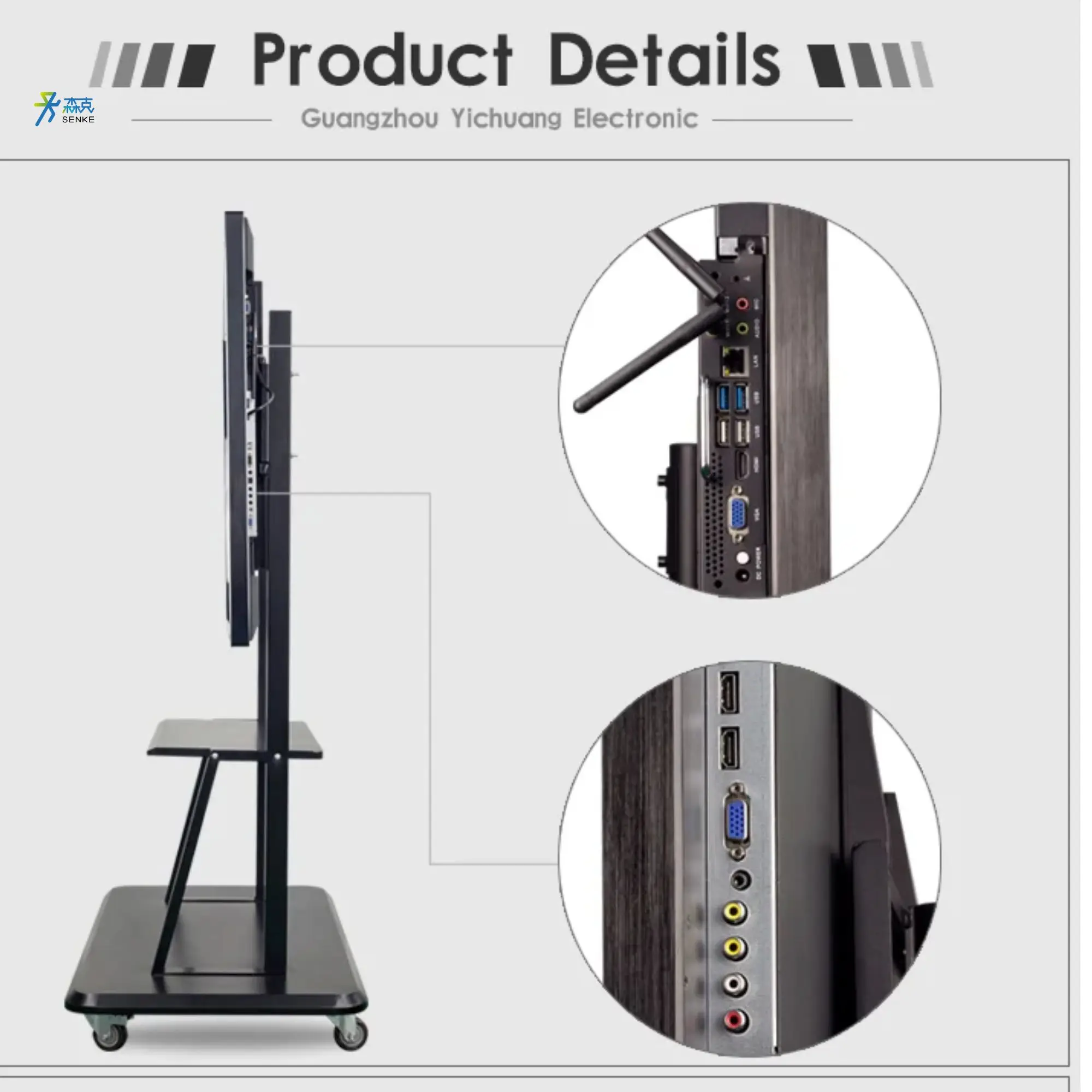 Senke OEM 65' Interactive Smart Screen All-In-One Smart Board Whiteboard Type Highly Interactive and Widely Used in Conferences