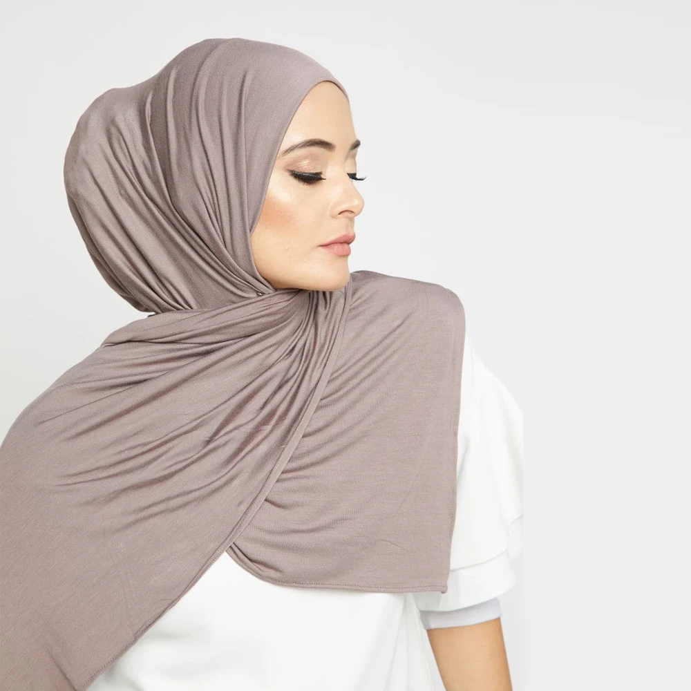High-quality Jersey Scarf Stretchy Hijab Plain Head Scarves Wholesale Women Stoles Cotton Shawl Muslin Hijab