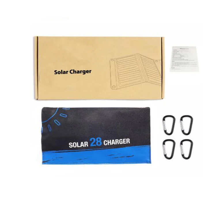 Sunpower 28W Folding Solar Panel USB Phone Solar Powered Charger 28W Portable Folding Solar Panel Battery Charger