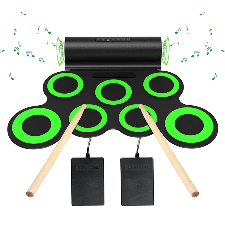 
Professional Small Pads Cable Usb Midi Sticks Silicone Portable Rolling Snare Shell Drum 