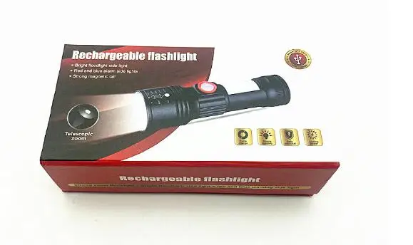 Wholesale P50 Chip Rechargeable Magnet Tail Small Flashlight with side light