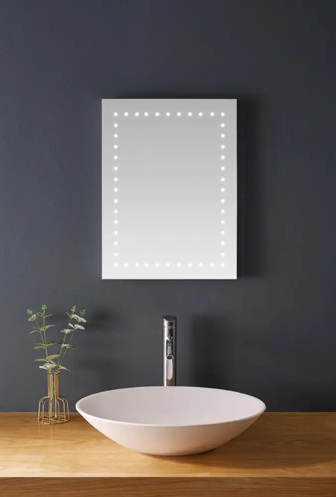 Rectangle shape wall mounted bathroom led mirror factory mass production in Vietnam