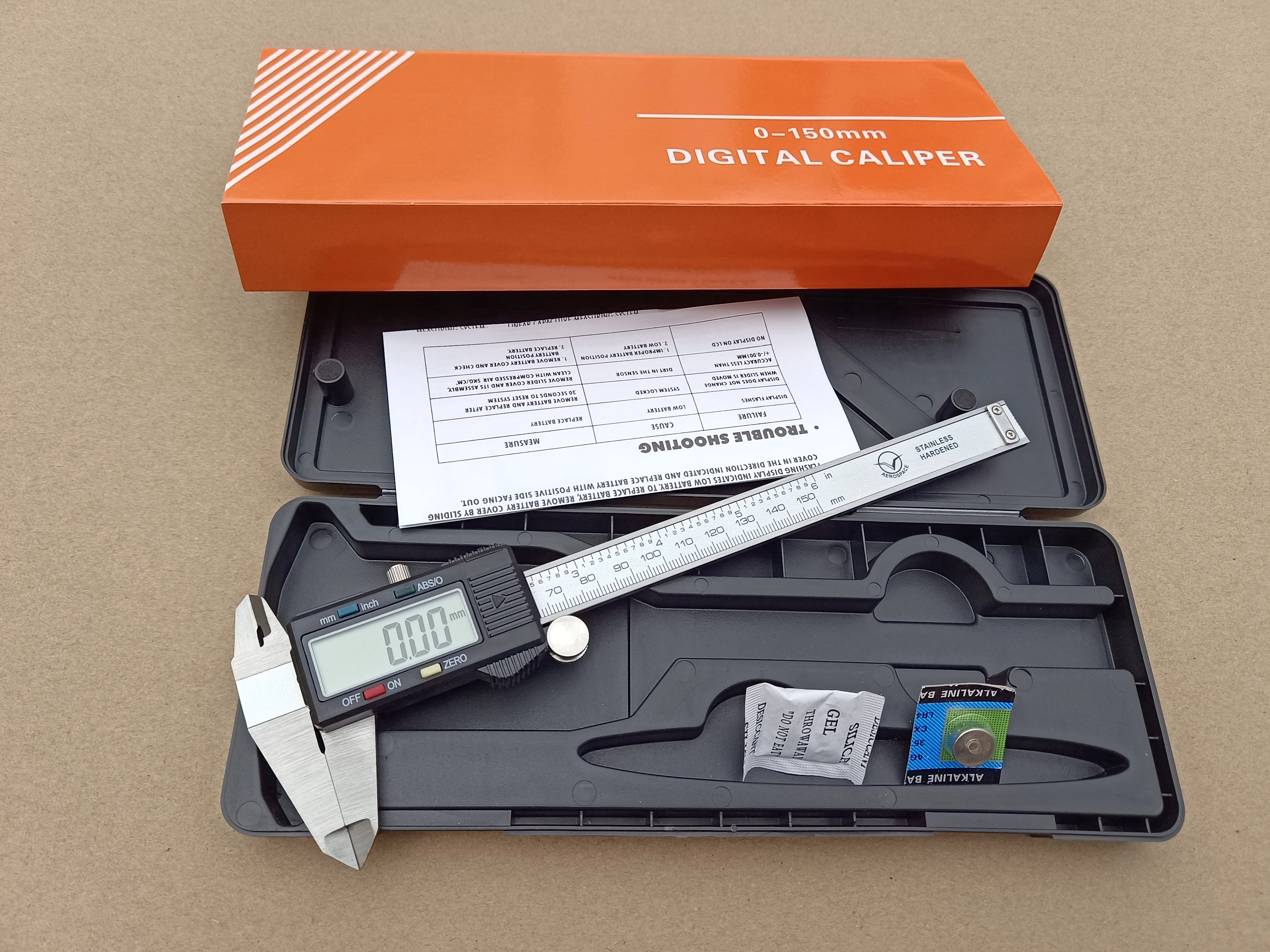AEROSPACE 4buttons Digital Caliper Reading 0.01mm super  big LCD screen whole sale Stainless Steel digital Vernier Caliper OEM