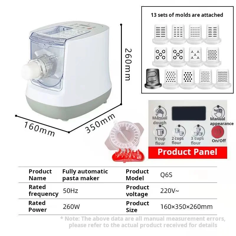 Electric plastic portable multi-function automatic pasta making machine