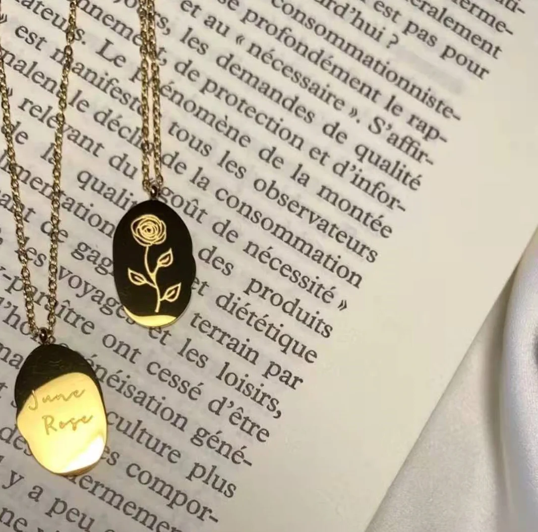 
Daisy Rose jwelery women 18K Gold Plated Stainless Steel Flower Jewelry mothers day Birth Flower Pendant Necklace 