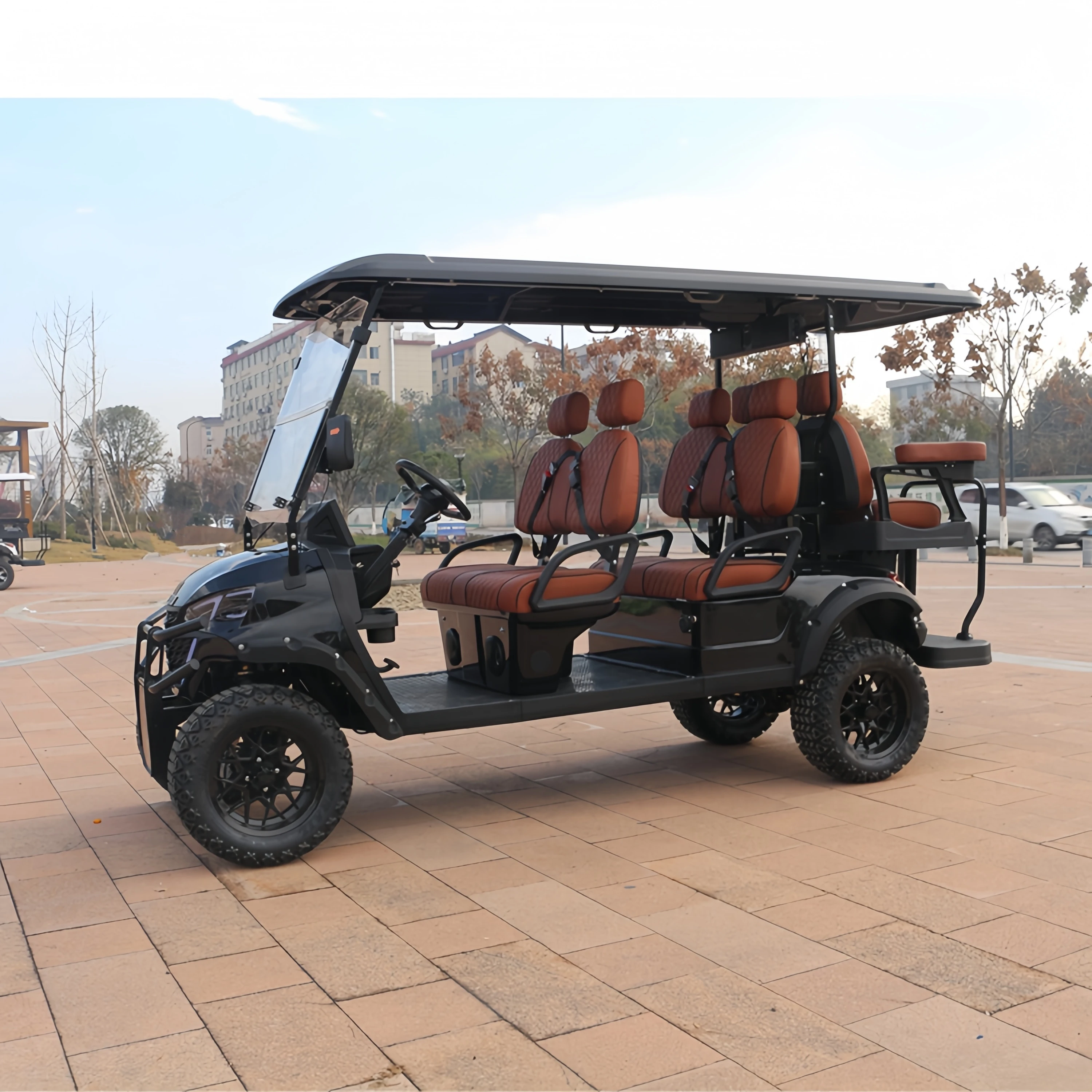 4 Seater Folding 72v Lithium Battery Electric Golf Cart Rough Terrain 2+2 Seats Off Road Golf Cart