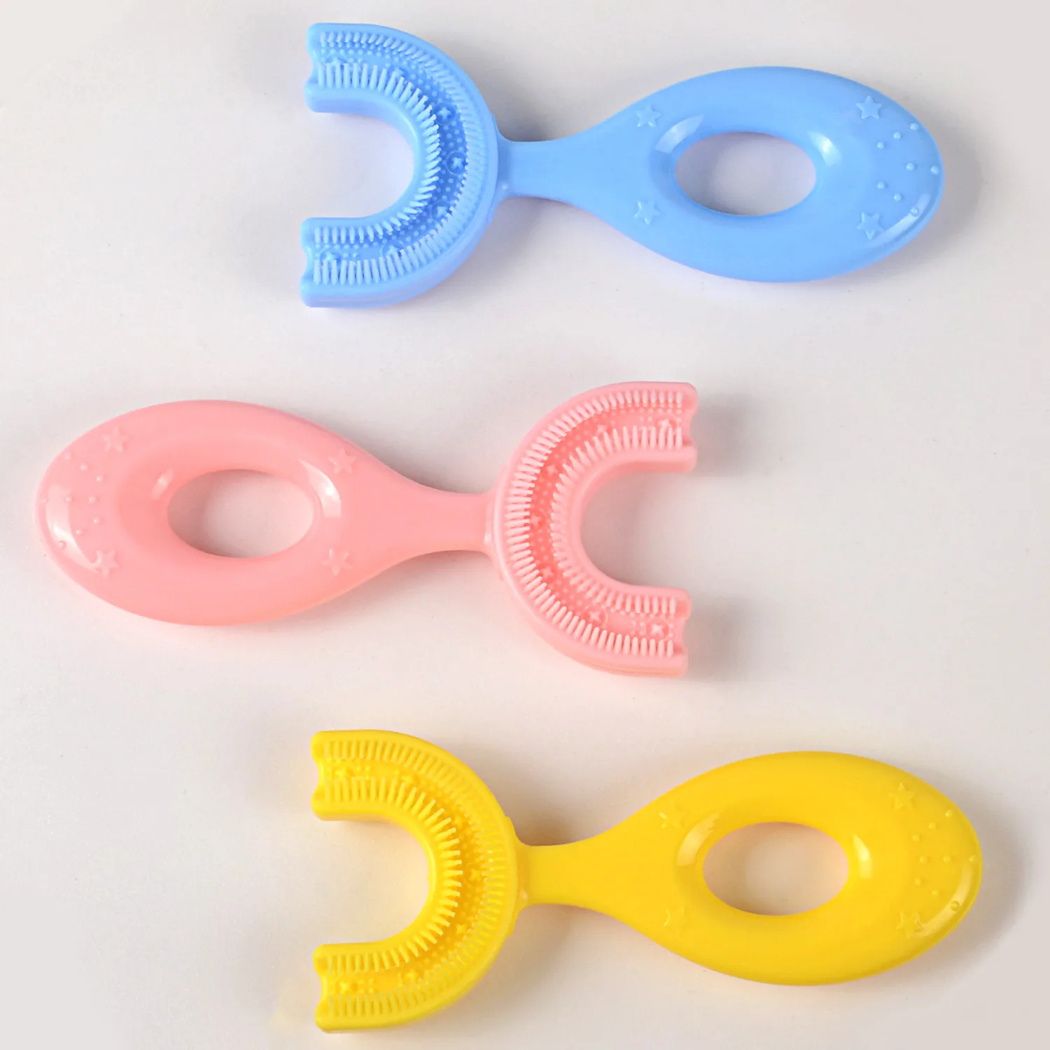 CASA Colorful wholesale safety material U shape kids silicone toothbrush for kids