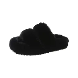 2022 New Soft Plush Furry Open Toe Imitated Rabbit Fur Slides Fuzzy Fluffy House Indoor Shaggy Slippers For Women
