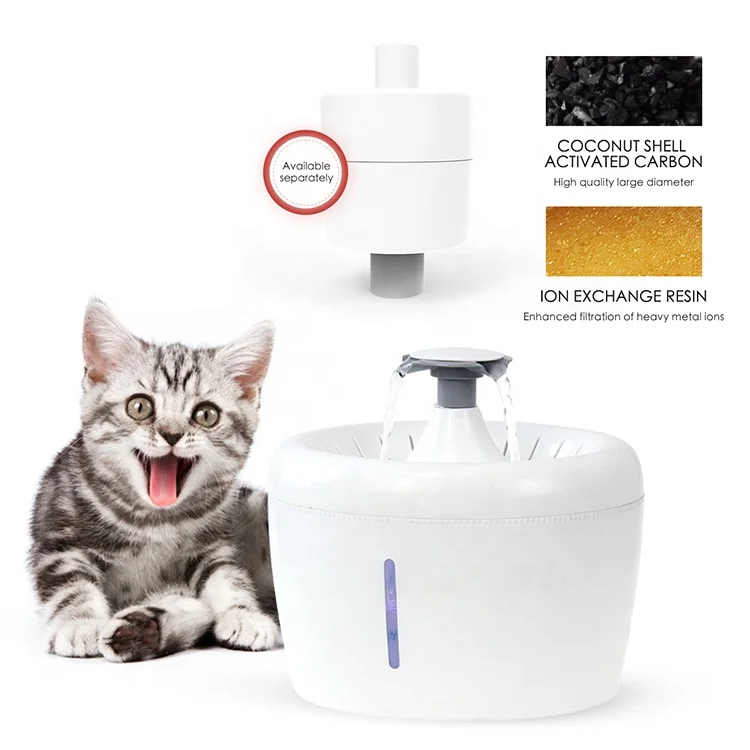 2.5L 80oz USB Electric Pet Drinking Dispenser Automatic Cat Water Filter Fountain Filter Drink Water Flowing Bowl For Dog