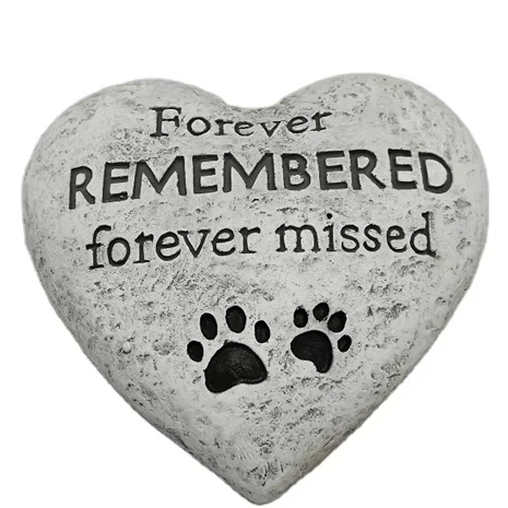 MakeWell Factory Heart-shaped cement footplate garden decorated stone alphabet ornaments