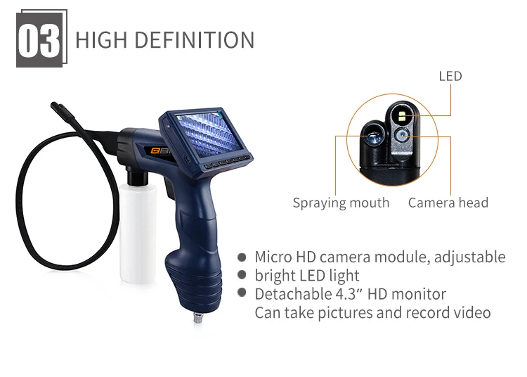 AV7823 Automotive Air Conditioning Visual Cleaning Gun, Endoscope, Evaporation Box Cleaning Tool Equipment, Non disassembly Auto