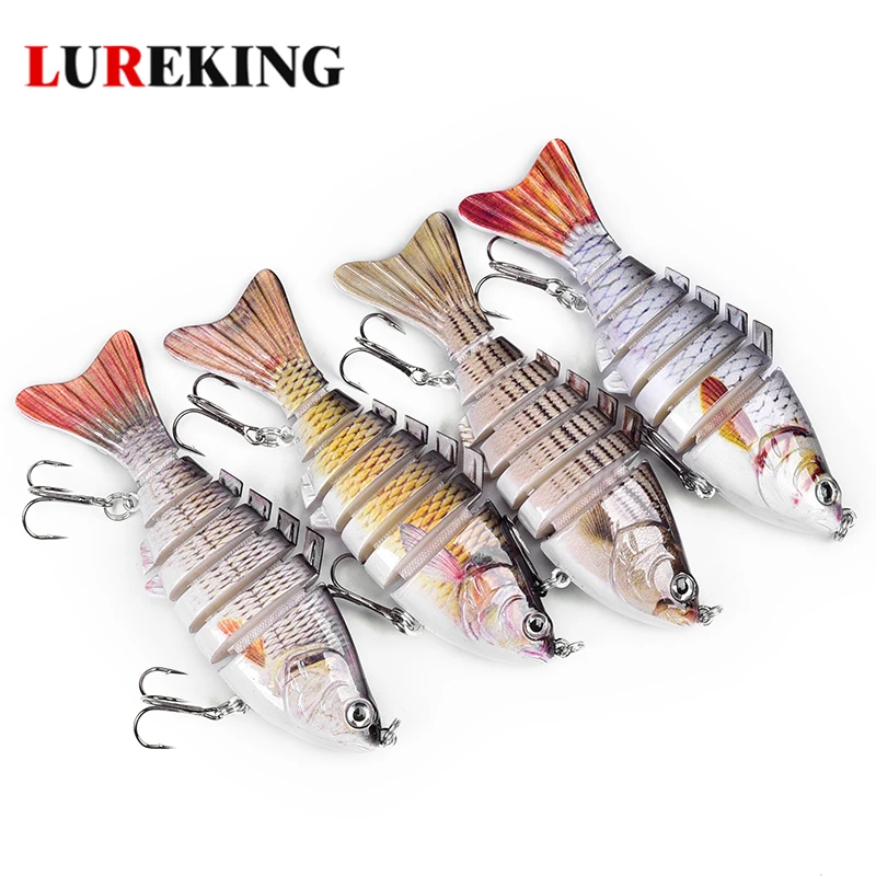 Lureking Lifelike 100mm 4inch 15g 7 Segments sunfish fishing lure,  hard plastic jointed bass fishing lure