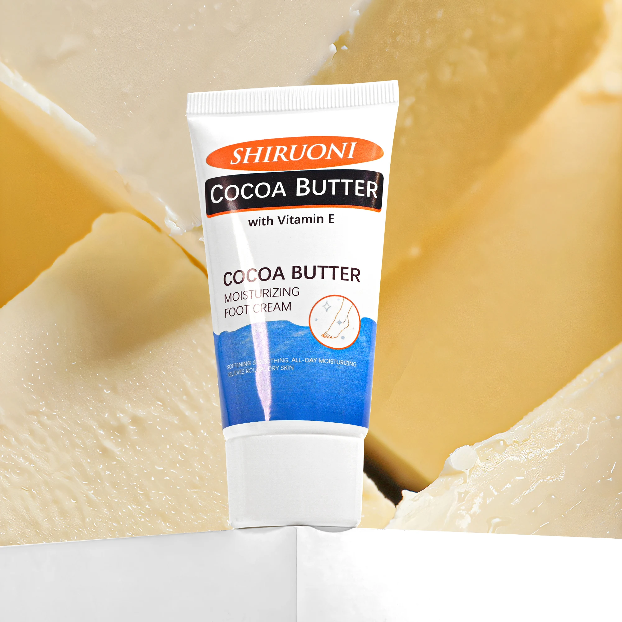 Custom Wholesale Soothing And Refreshing Repair Foot Care Deep Hydration Moisturizing Vitamin E Cocoa Butter Foot Cream