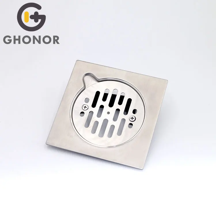 SUS 304 15X15 Shower Italian Flat Ceramic Floor Drain Italy Block Smell Removable Cover Drain New Model Decorative