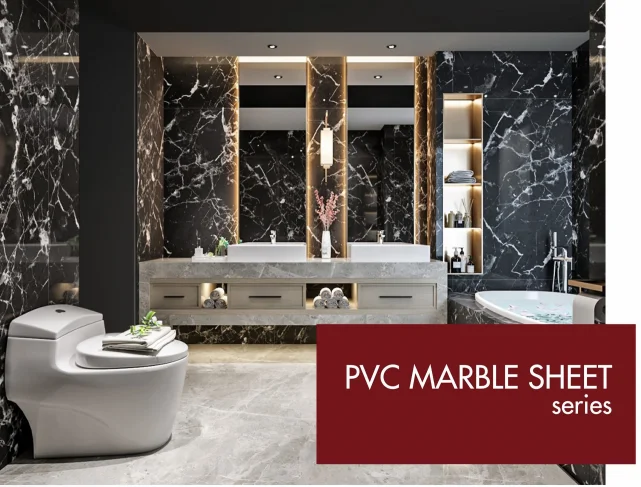 Wholesale Fireproof UV Coating Deep Stone Size 1220x2440mm PVC UV Marble Sheet