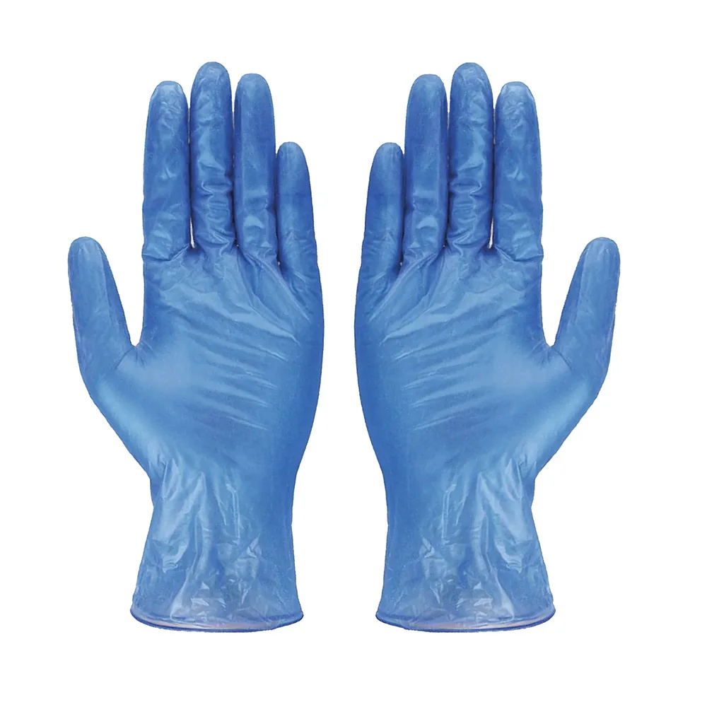 Blue Vinyl Gloves Disposable Examination Gloves Powder Free PVC Blue Vinyl Gloves