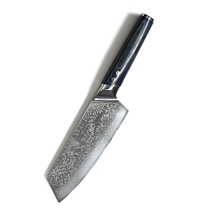 Handmade 8-Inch Damascus Blade Butcher Cleaver Double Colored G10 Handle Chef Knife for Kitchen Use