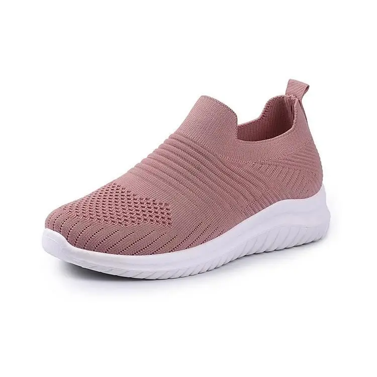 New Design Fashion Sneakers Running Casual Shoes Unisex Slip-On Knitted Sock Fly Knit Shoe