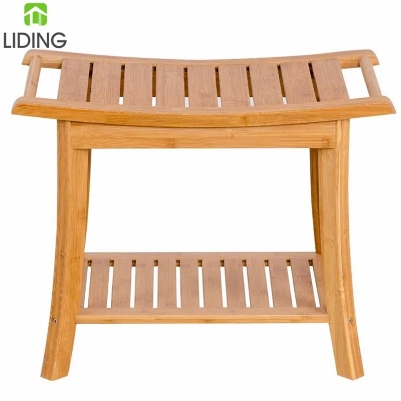 Bamboo Shower Bench Seat Bathroom Stool Shower Chair