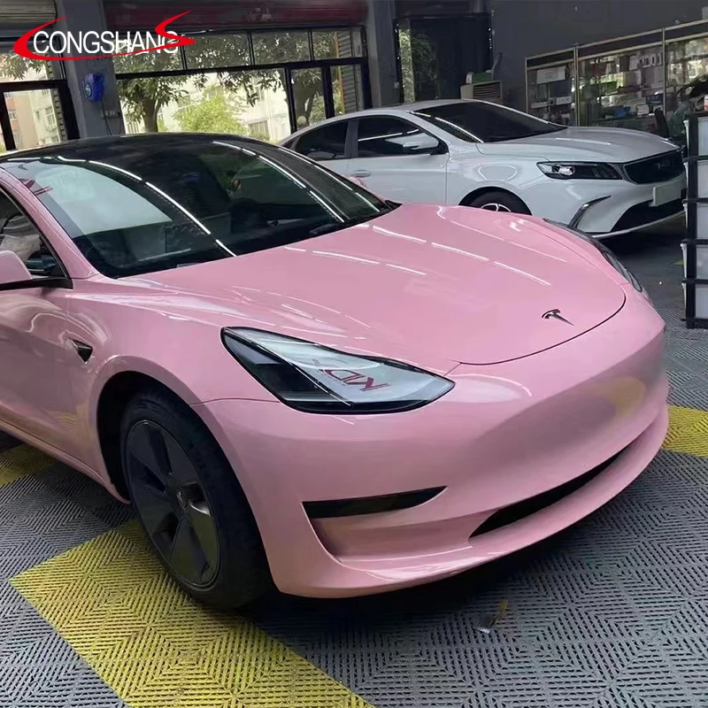  Красная пудра Глянцевая Автомобильная Пленка блестящая румяна розовая виниловая