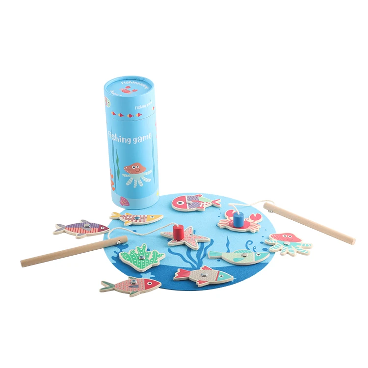 Best Selling Kids Toys Early Educational Wooden Fishing Toy Magnetic Fishing Game Fishing Rod Toy