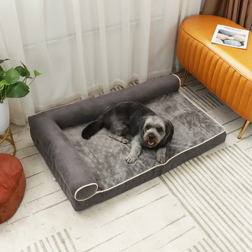 OEM Large soft plush Calming  pillow Foam Sponge orthopedic orthopedic Pet supplies dog cat bed mat sofa