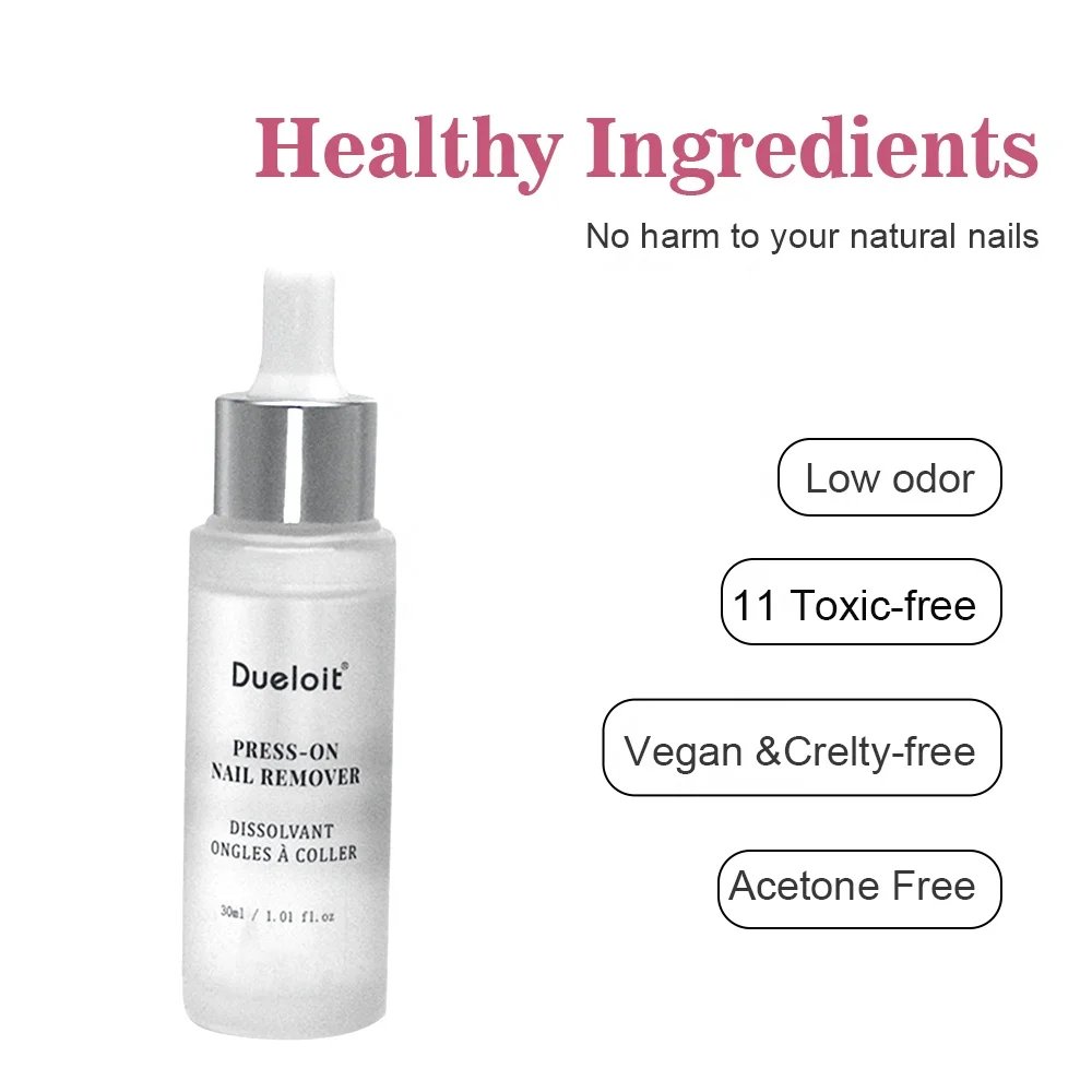 Odorless No Acetone Press on Nail Remover 30ml Rich VE Ideal For Soild Nail Glue and Adhesive Tabs