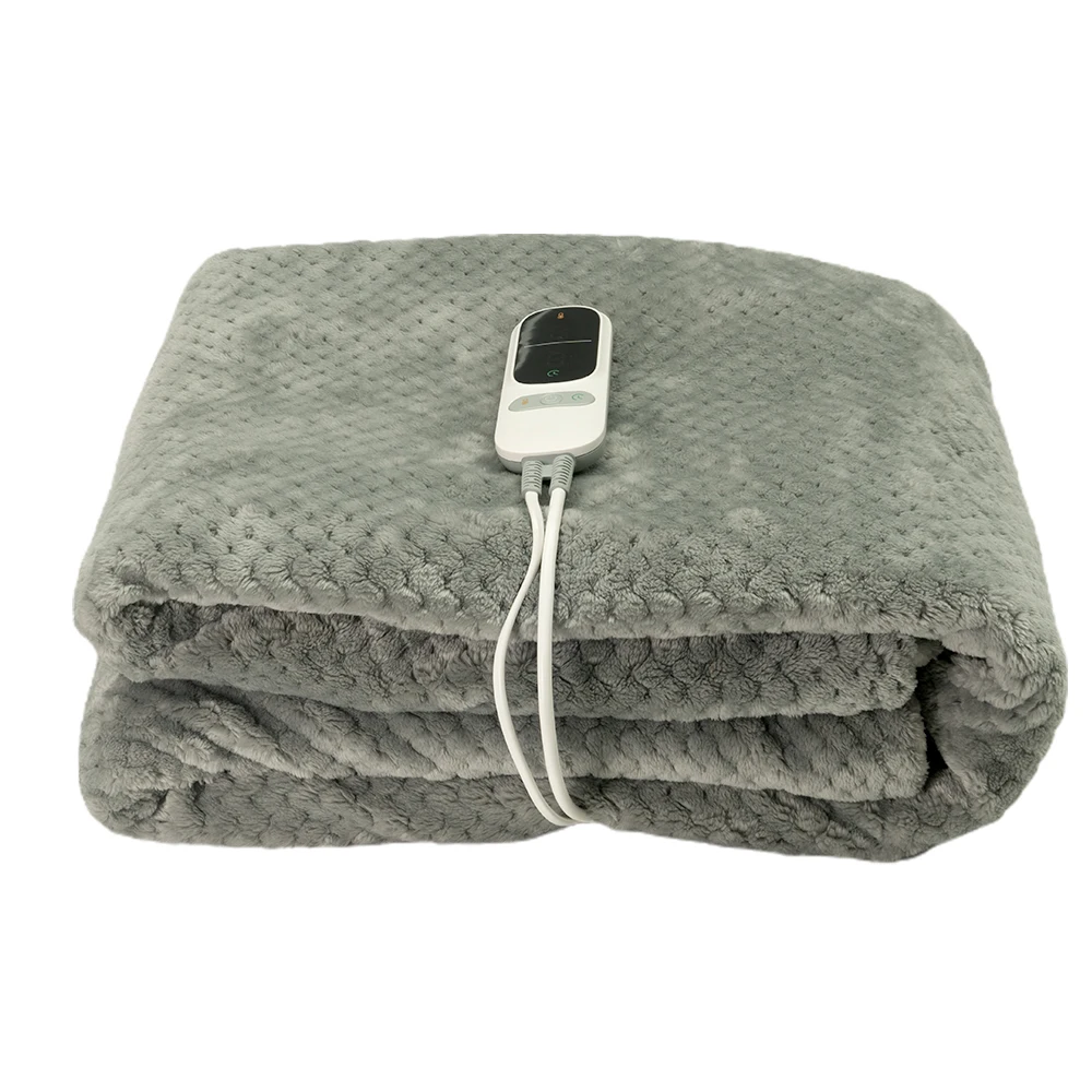 Faux-fur fleece & Flannel fleece  9 heat settings PTC+NTC Luxury  electric heated blanket
