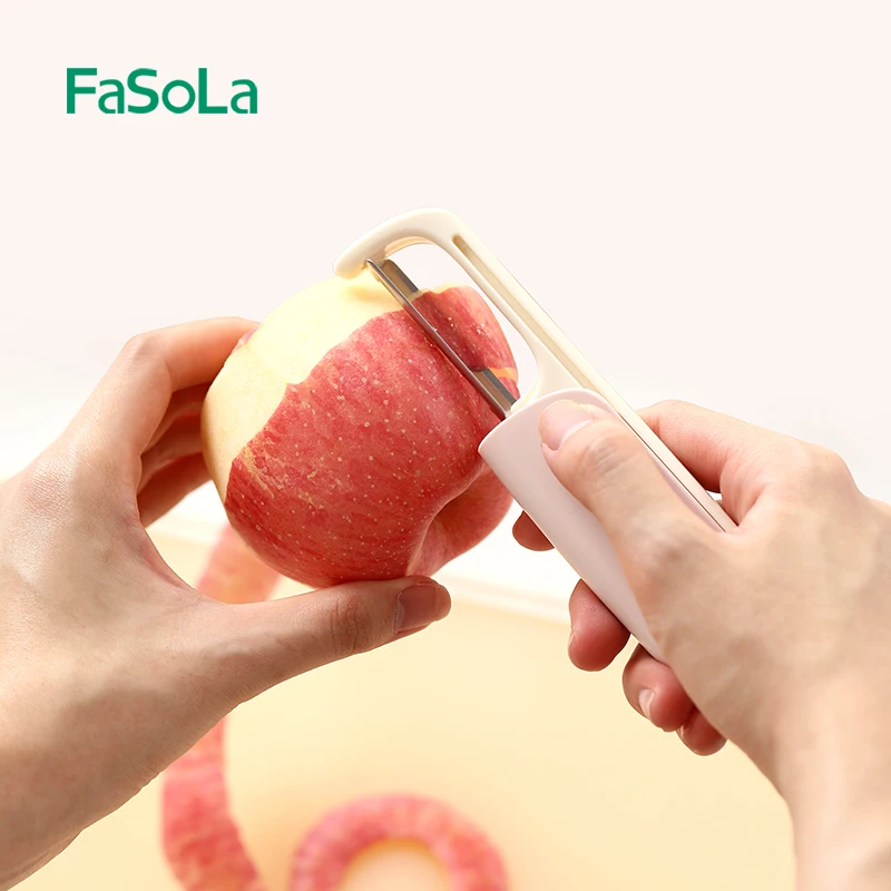 FaSoLa Multi Fruit Peeler Fruit Knife Dual-Use Stainless Steel Vegetable Peeler Folding Outdoor Portable Peeling Kitchen Tool