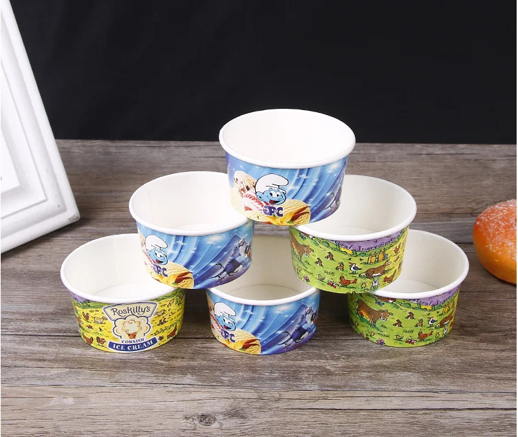 
Supply creative environmental disposable ice cream emballages paper cup ice cream cake paper bowl to go box 