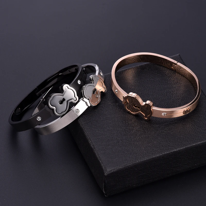 
stainless steel cuff bangle bracelet Gold Wholesale Fashion jewelry 316L Women Cuff Bracelet bear touses 