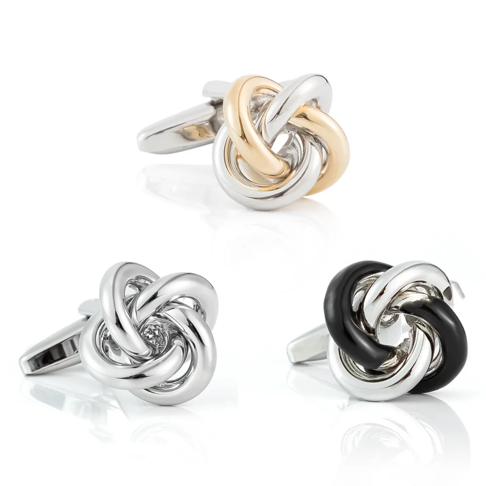Custom Wholesale Love Knot Silk Plain Silver Sterling Silver Cufflinks Stainless Steel Cufflink Blanks