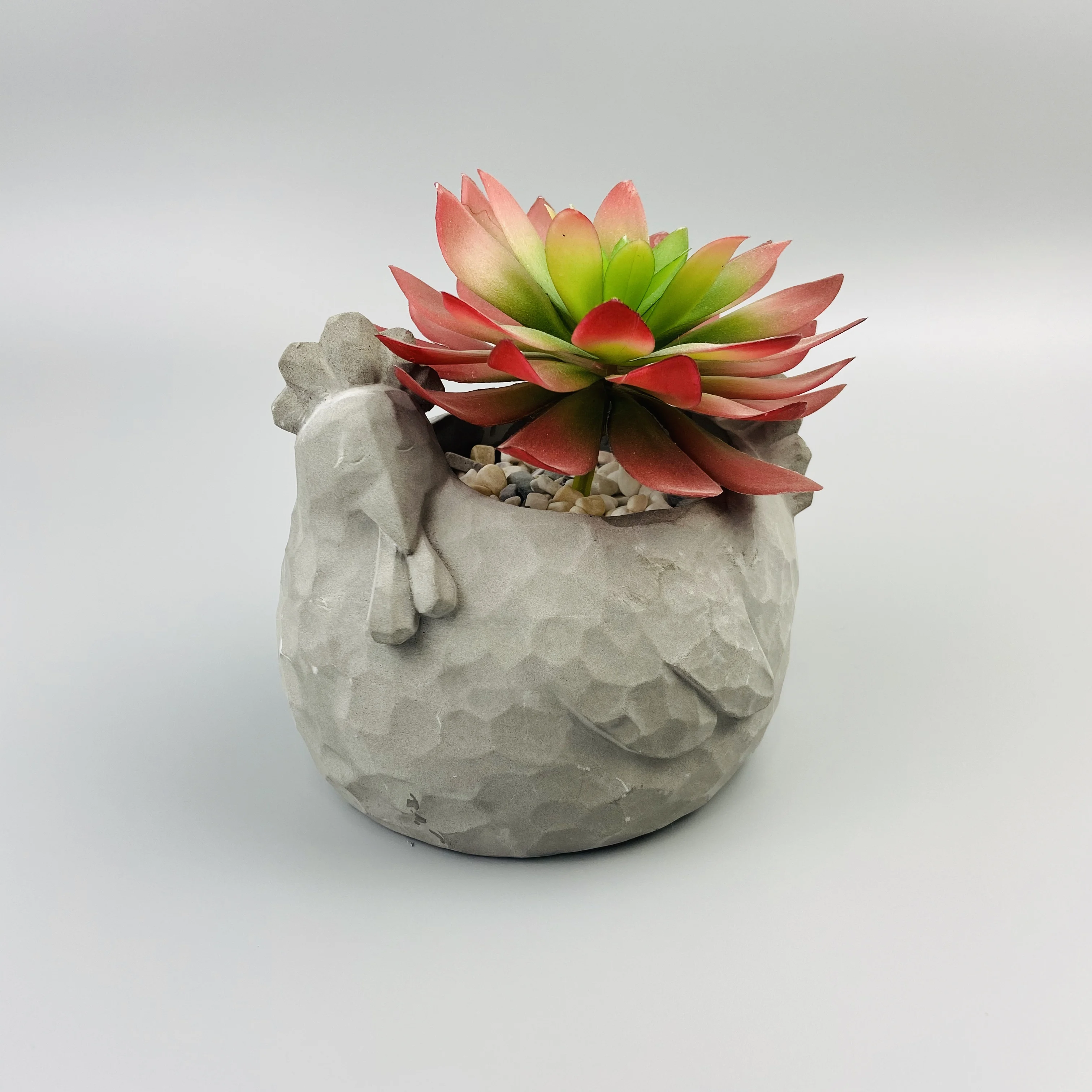 
Factory directly supplies cock shape cement flower pots 