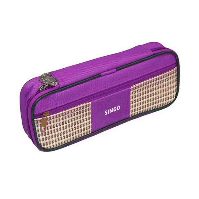 Customized Large Capacity Stationery Bag Colored Polyester School Zipper Pencil Case With Logo