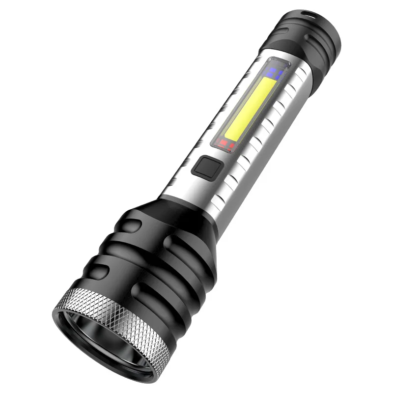 Multifunctional Light LED USB Rechargeable Torches with Side Lights Portable Outdoor Dual light source Camping Flashlights