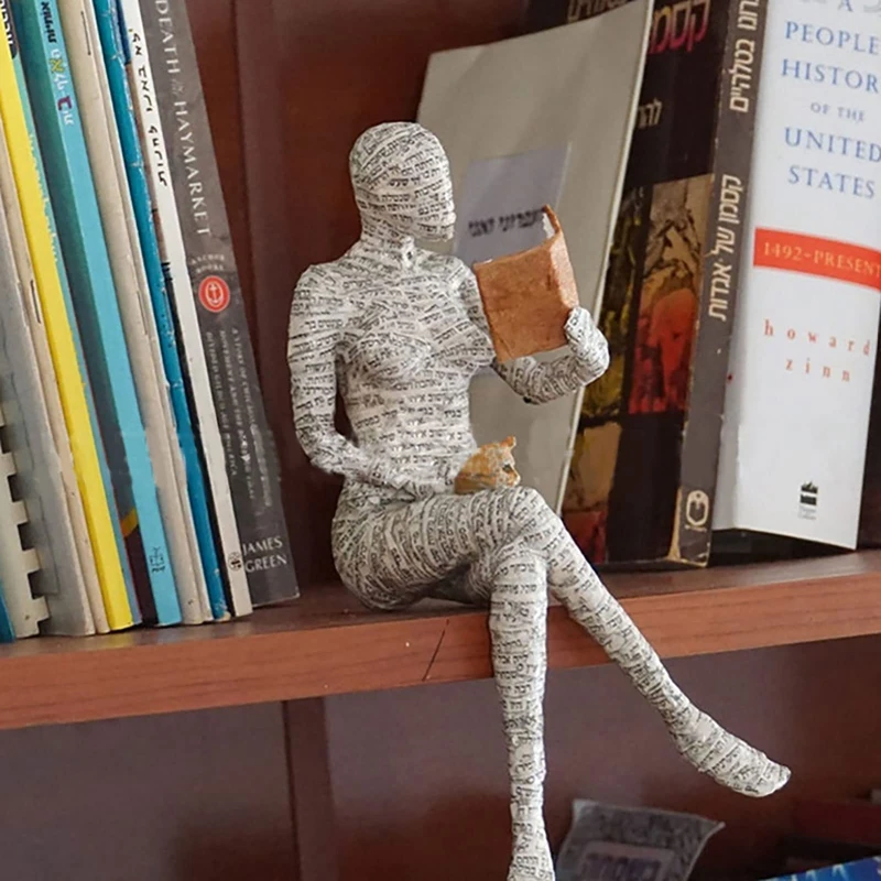 2023 Resin Reading Women Figurine Thinker Statue Abstract Decoration Living Room Office Bedroom Modern Home Room Decor