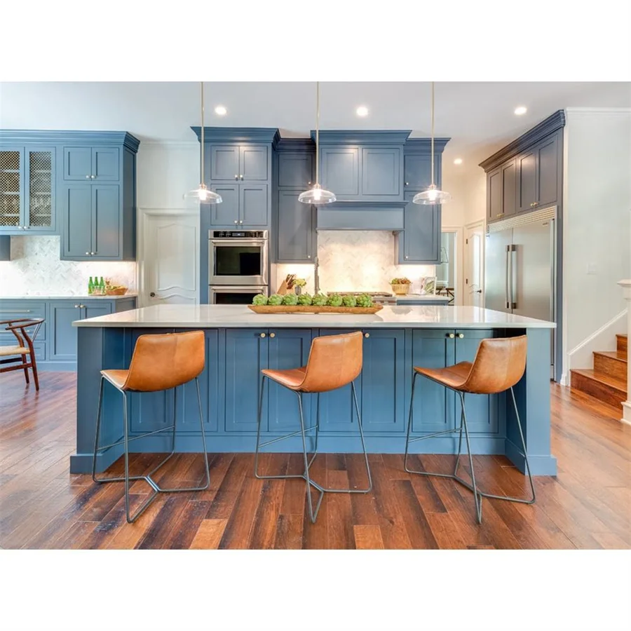 Balom Custom Make Top Quality Luxury Modern Designs American Style Stainless Steel Kitchen Cabinets Integral Kitchen