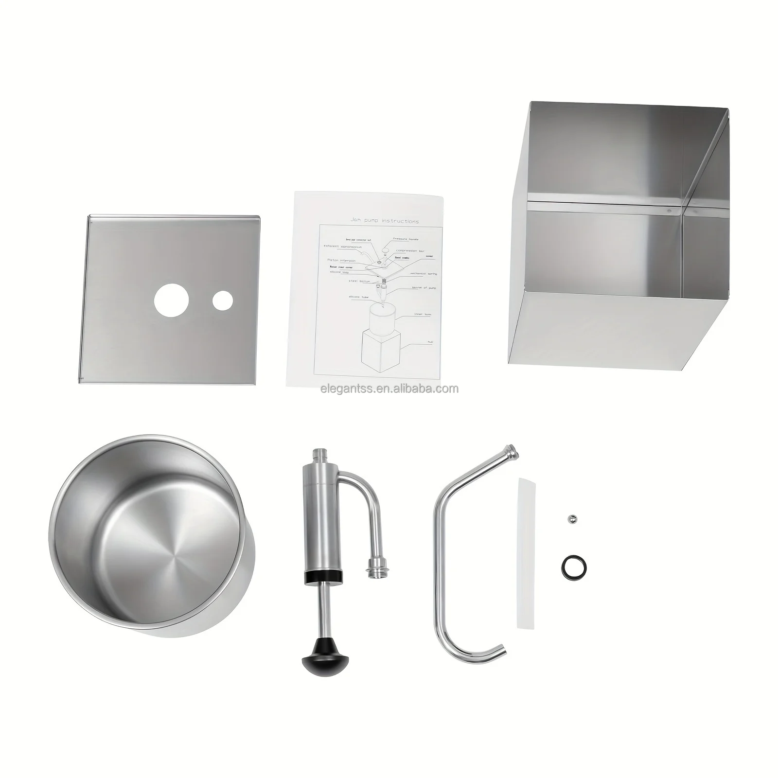 Commercial Stainless Steel 4L Sauce Dispenser Soy Ketchup Dispenser Pump