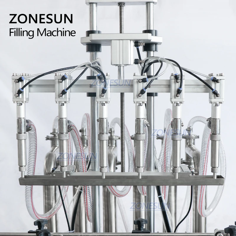  ZONESUN автоматическое устройство для наполнения водой сока напитков дезинфицирующее средство рук 6 насадок машина ПЭТ пластиковыми стеклянными бутылками жидкостью и