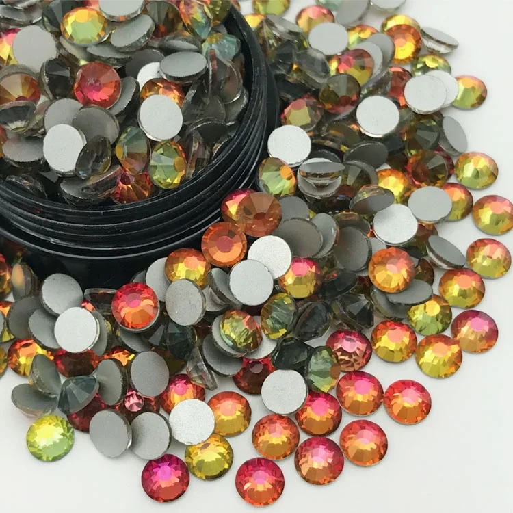 Hot-Selling Style Round Same Cut Over 10 Sizes Rhinestones Flat Back for Evening Dress