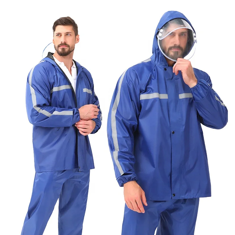 Hot Sale Rain Gear Waterproof Raincoat Hooded Reflectorized for