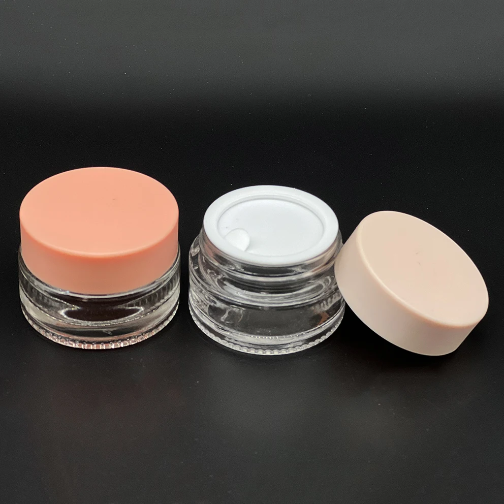 Cosmetic glass lip balm container 15g 15ml glass eye cream jar