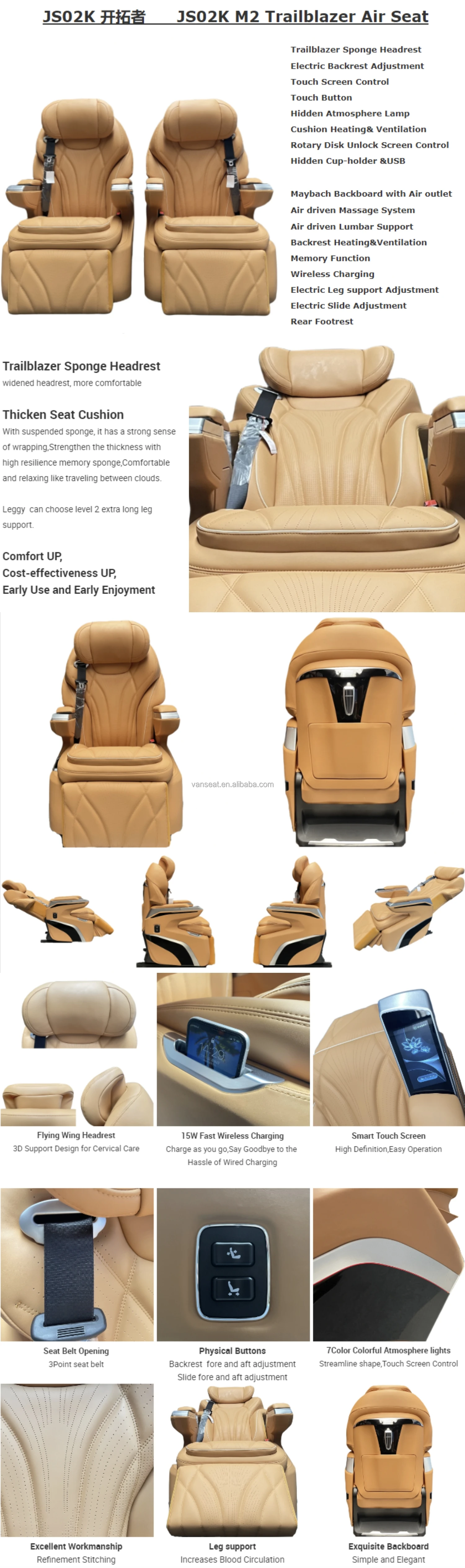 2024 China Factory Auto conversion Car custom luxury van car seat for Mercedes Benz Vito V class GL8 Sienna