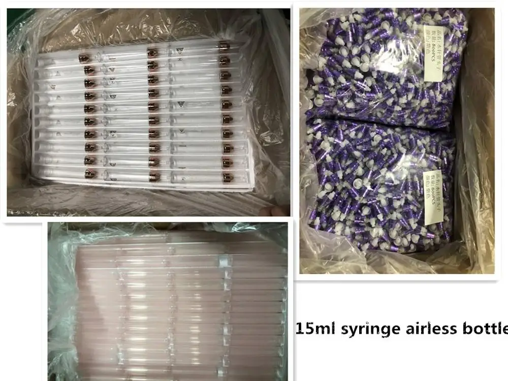 Airless syringe bottle 5ml 10 ml 15ml 20ml beauty syringe for cosmetic,syringe eye cream